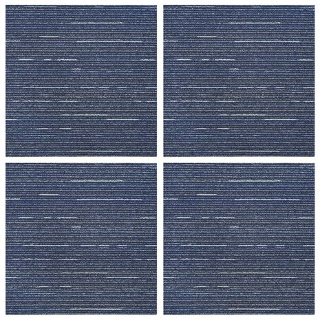 Tapijttegel Gestreept Blauw 50 x 50 cm 4 st PP en Bitumen 3