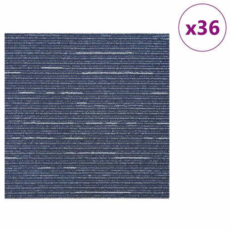 Tapijttegel Gestreept Blauw 50 x 50 cm 36 st PP en Bitumen 3