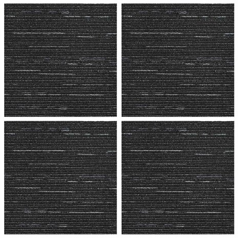 Tapijttegel Gestreept Zwart 50 x 50 cm 4 st PP en Bitumen 3