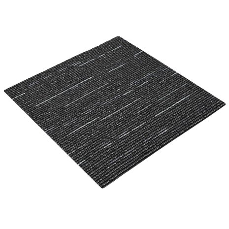 Tapijttegel Gestreept Zwart 50 x 50 cm 20 st PP en Bitumen 2