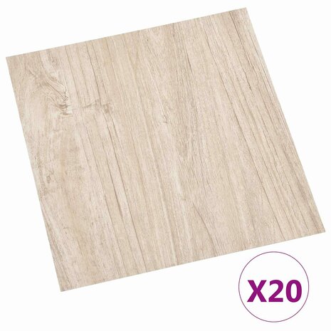 Zelfklevende Vloerplanken Lichtbruin en wit 30,5 x 30,5 cm 2