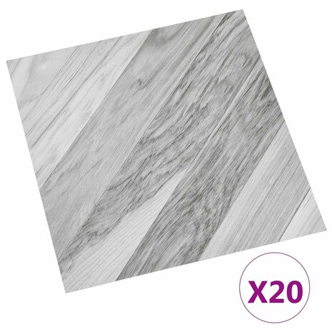 Zelfklevende Vloerplanken Grijs gestreept 30,5 x 30,5 cm 20 st 2