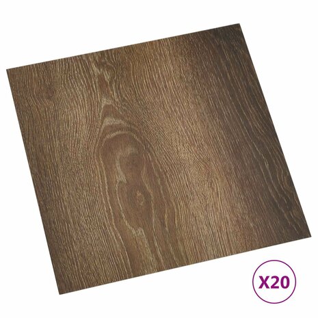 Zelfklevende Vloerplanken Bruin en zwart 30,5 x 30,5 cm 20 st 2