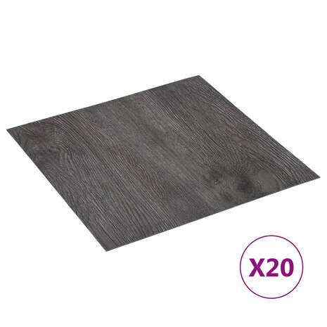 Zelfklevende Vloerplanken Donkerbruin en Zwart 30,5 x 30,5 cm 2