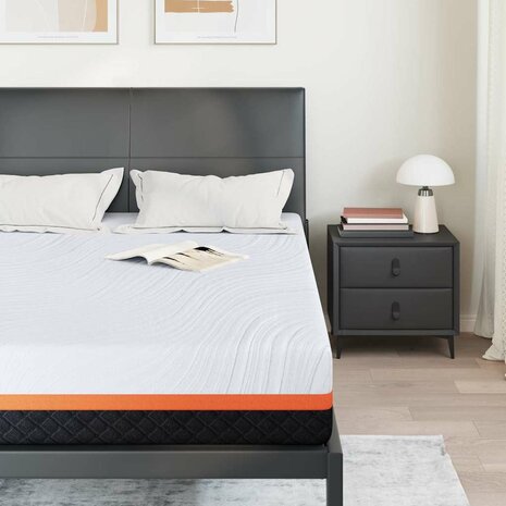 Matras Wit en Grijs 140 x 200 cm Jacquard stof 3