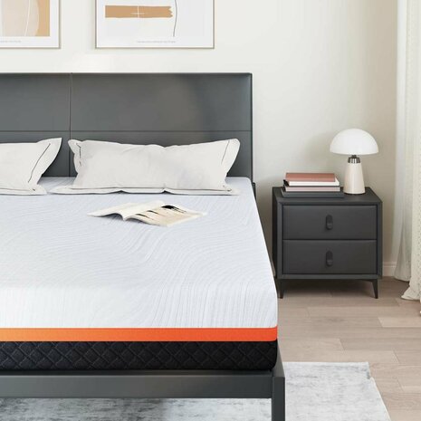 Matras Wit en Grijs 180 x 200 cm Jacquard stof 3