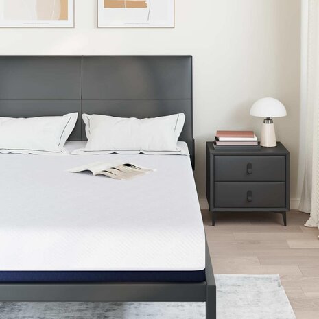 Matras Wit en Blauw 140 x 190 cm Jacquard stof 3