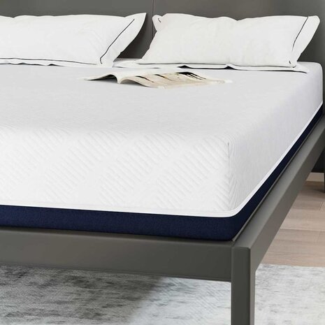 Matras Wit en Blauw 160 x 200 cm Jacquard stof 8