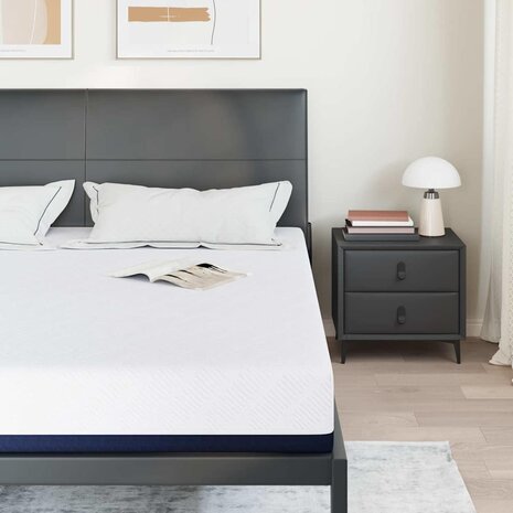 Matras Wit en Blauw 200 x 200 cm Jacquard stof 3