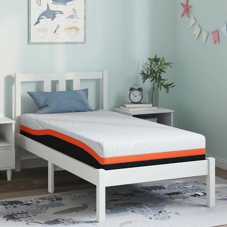 Matras Wit en zwart 80 x 160 cm Jacquard stof 1