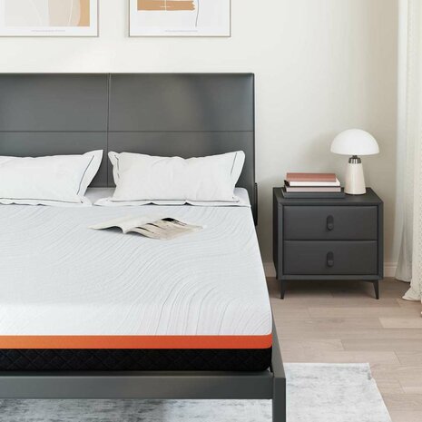 Matras Wit en zwart 140 x 200 cm Jacquard stof 3