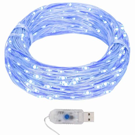 Lichtsnoer met 400 microLED's blauw 8 functies 40 m 1