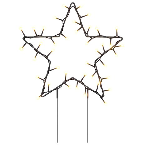Kerstverlichting ster 3 st met grondpinnen 50 LED's 29 cm 3
