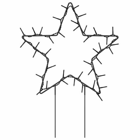 Kerstverlichting ster 3 st met grondpinnen 50 LED's 29 cm 4
