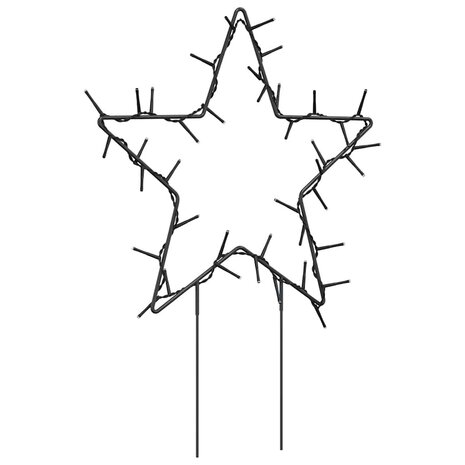 Kerstverlichting ster 3 st met grondpinnen 50 LED's 29 cm 5