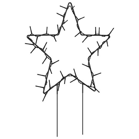 Kerstverlichting ster 3 st met grondpinnen 50 LED's 29 cm 6