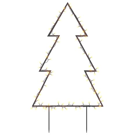 Kerstverlichting kerstboom met grondpinnen 80 LED's 60 cm 2