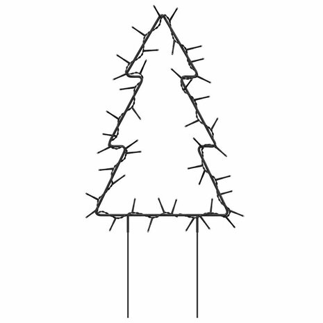 Kerstverlichting kerstboom 3 st met grondpinnen 50 LED's 30 cm 4