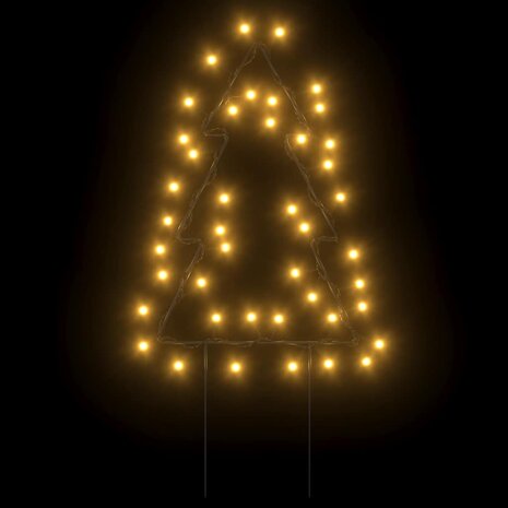 Kerstverlichting kerstboom 3 st met grondpinnen 50 LED's 30 cm 5