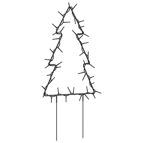 Kerstverlichting kerstboom 3 st met grondpinnen 50 LED's 30 cm 6