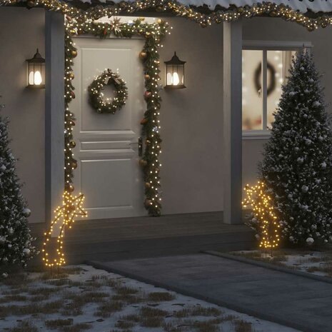 Kerstverlichting meteoor met grondpinnen 80 LED's 62 cm 1