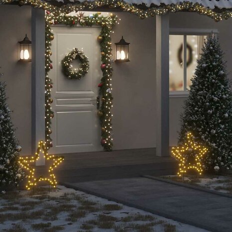 Kerstverlichting ster met grondpinnen 80 LED's 60 cm 1