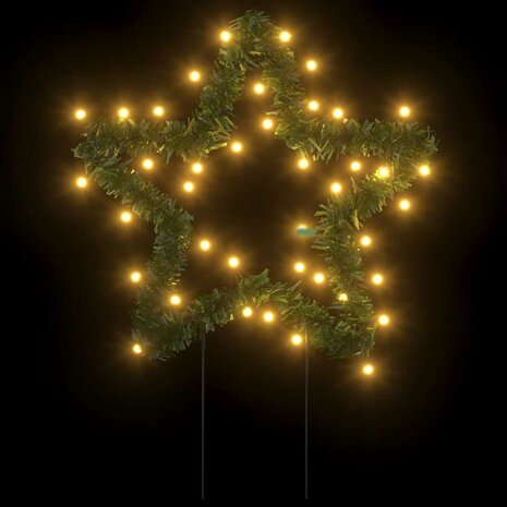 Kerstverlichting ster 3 st met grondpinnen 50 LED's 29 cm 5