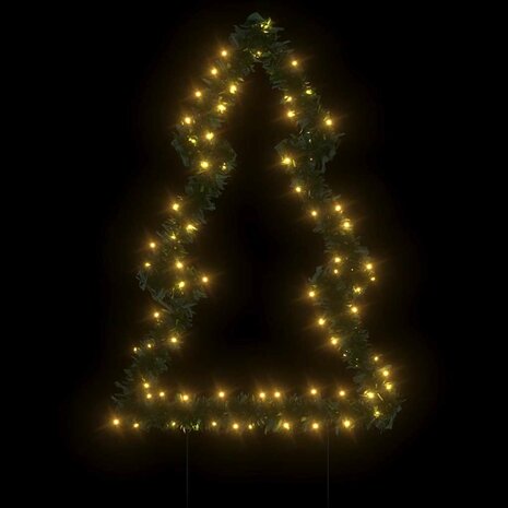 Kerstverlichting kerstboom met grondpinnen 80 LED's 60 cm 3