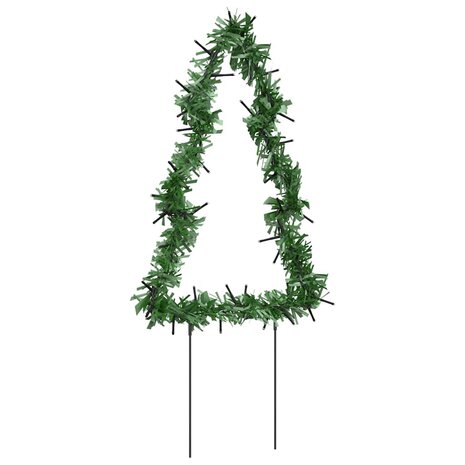 Kerstverlichting kerstboom 3 st met grondpinnen 50 LED's 30 cm 6