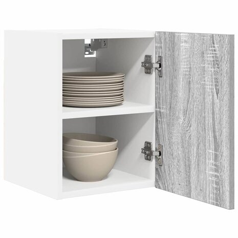 Hangkast Grijs Sonoma en Wit 30 x 31 x 40 cm Bewerkt hout 3