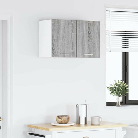 Hangkast Grijs Sonoma en Wit 30 x 31 x 40 cm Bewerkt hout 4