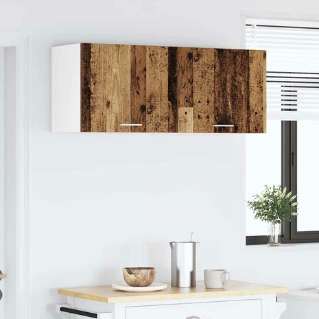 Hangkast Oude Hout en Wit 50 x 31 x 40 cm Bewerkt hout 4