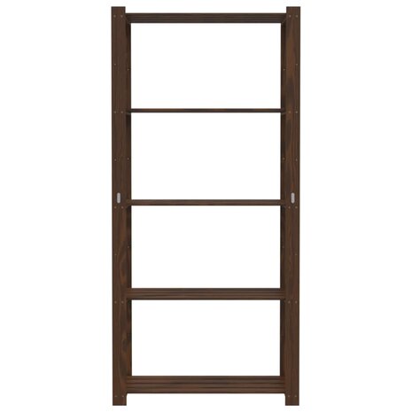 Opbergrek 5-laags 80x38x170 cm massief grenenhout bruin 3