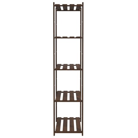 Opbergrek 5-laags 80x38x170 cm massief grenenhout bruin 4