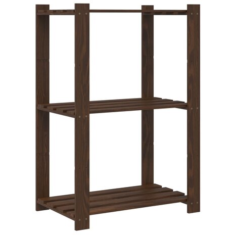 Opbergrek 3-laags 60x38x90 cm massief grenenhout bruin 5