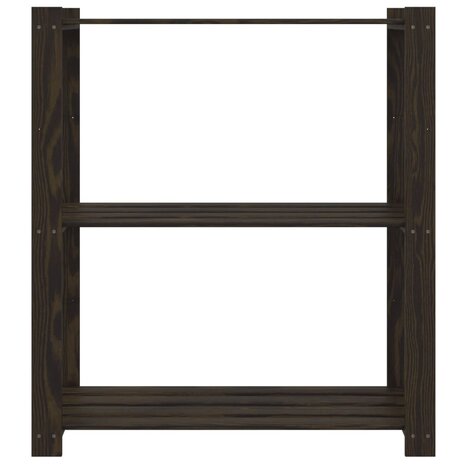 Opbergrek 3-laags 80x38x90 cm massief grenenhout zwart 3