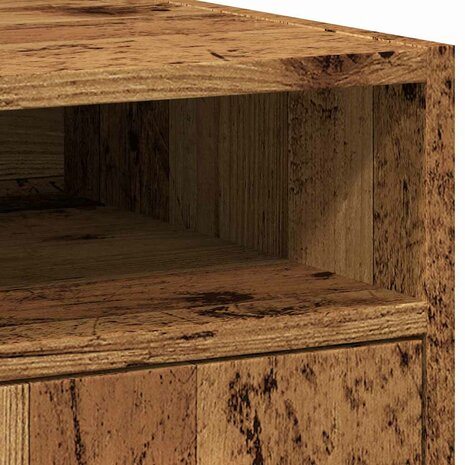 Kast met wielen 33x38x60 cm bewerkt hout oud houtkleurig 7