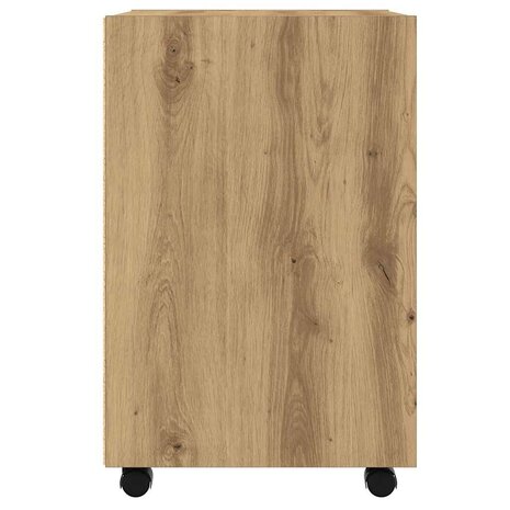 Kast met wielen 33x38x60 cm bewerkt hout artisanaal eikenkleur 5