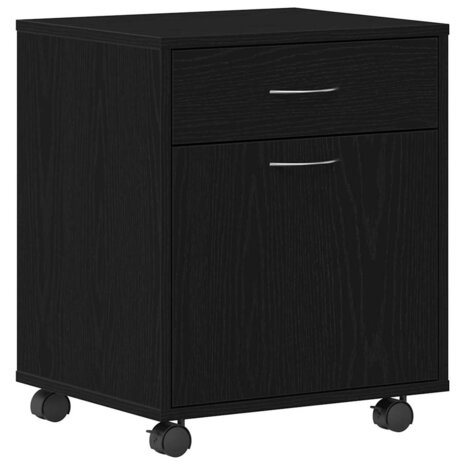 Rolling Kast 45 x 38 x 54 cm Bewerkt hout Zwart Eiken 2