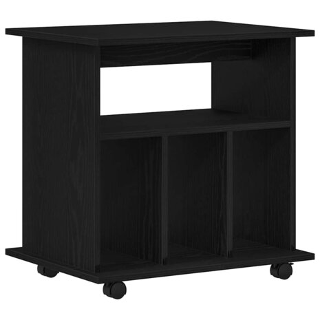 Rolling Kast 60 x 45 x 55 cm Bewerkt hout Zwart Eiken 5