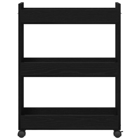 Kast met wiel Zwart Eiken 60 x 22 x 79 cm 6