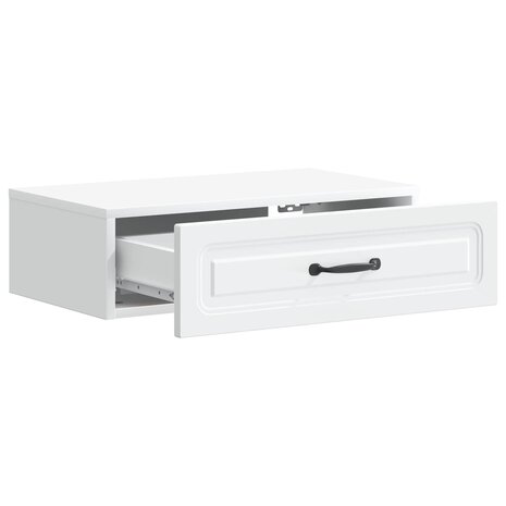 Wandmontage Zijtafel Wit 59 x 34,5 x 17 cm Bewerkt hout 4