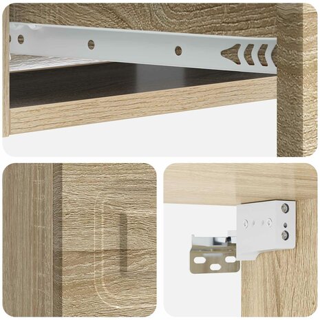 Wandmontage Zijtafel Sonoma Eiken 59 x 34,5 x 17 cm 8