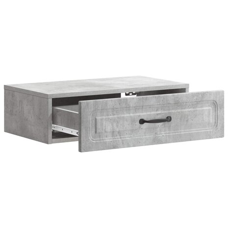 Wandmontage Zijtafel Betongrijs 59 x 34,5 x 17 cm Bewerkt hout 4