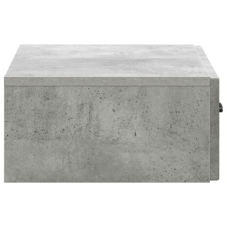 Wandmontage Zijtafel Betongrijs 59 x 34,5 x 17 cm Bewerkt hout 6