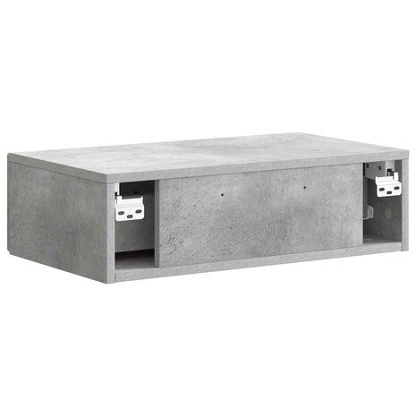 Wandmontage Zijtafel Betongrijs 59 x 34,5 x 17 cm Bewerkt hout 7