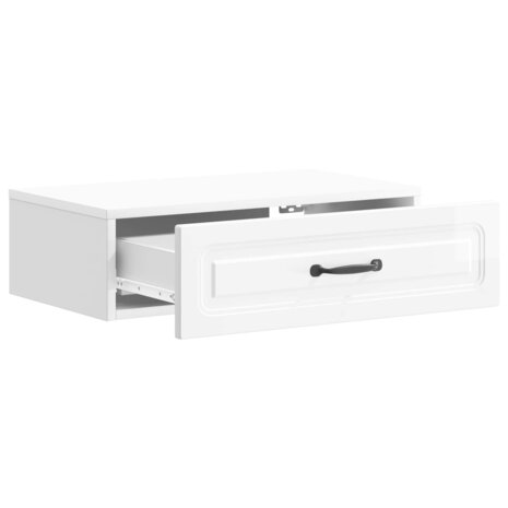 Wandmontage Zijtafel Hoogglans Wit 59 x 34,5 x 17 cm 4
