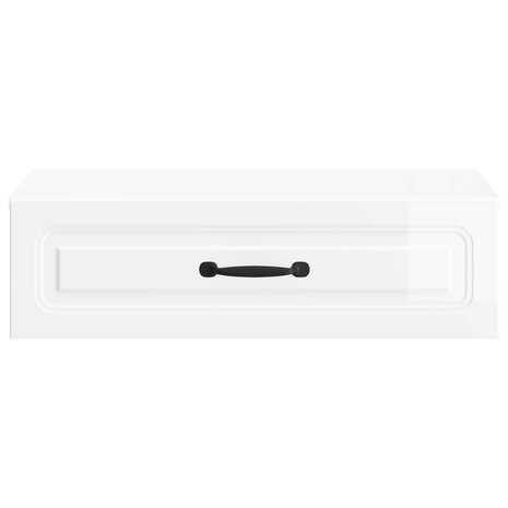 Wandmontage Zijtafel Hoogglans Wit 59 x 34,5 x 17 cm 5
