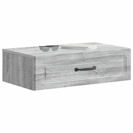Wandmontage Zijtafel Grijs sonoma 59 x 34,5 x 17 cm 3