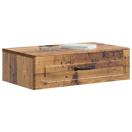 Wandmontage Zijtafel Oud hout 59 x 34,5 x 17 cm Bewerkt hout 3
